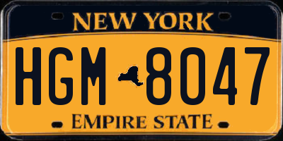 NY license plate HGM8047