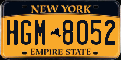 NY license plate HGM8052
