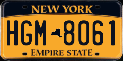 NY license plate HGM8061