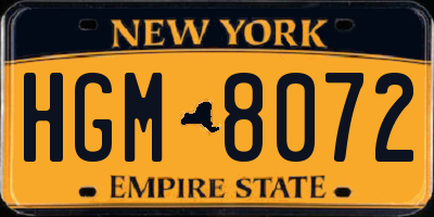 NY license plate HGM8072