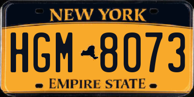 NY license plate HGM8073