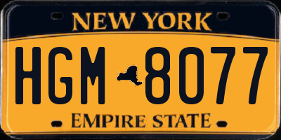 NY license plate HGM8077
