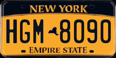 NY license plate HGM8090