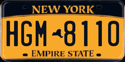 NY license plate HGM8110