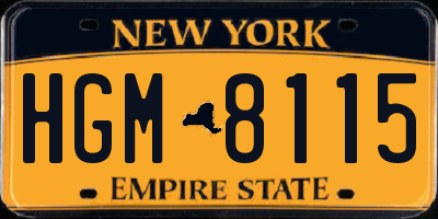 NY license plate HGM8115