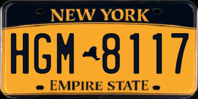 NY license plate HGM8117