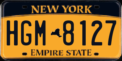 NY license plate HGM8127