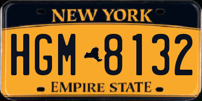 NY license plate HGM8132