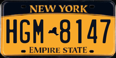 NY license plate HGM8147
