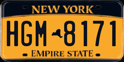 NY license plate HGM8171