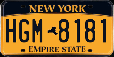 NY license plate HGM8181