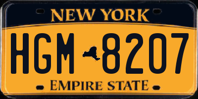 NY license plate HGM8207