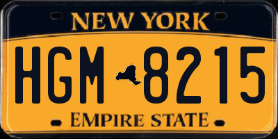 NY license plate HGM8215