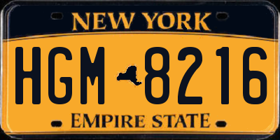 NY license plate HGM8216