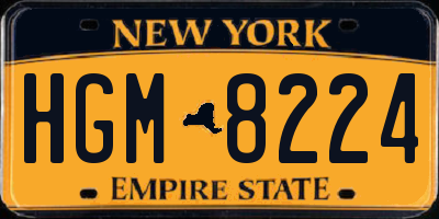 NY license plate HGM8224