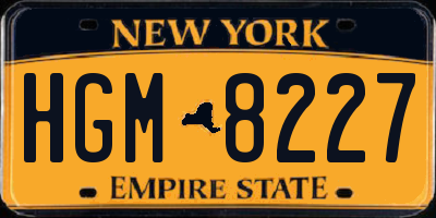 NY license plate HGM8227