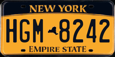 NY license plate HGM8242