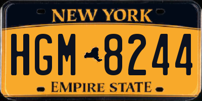 NY license plate HGM8244