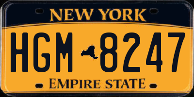 NY license plate HGM8247