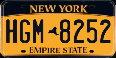 NY license plate HGM8252