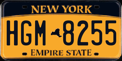 NY license plate HGM8255