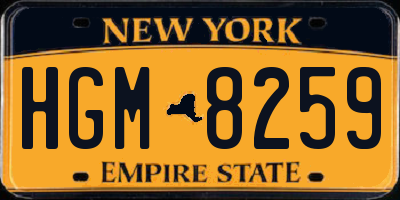 NY license plate HGM8259