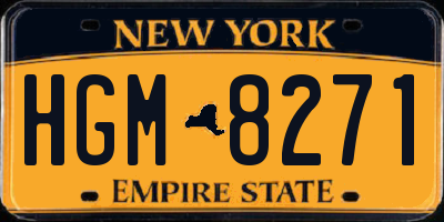 NY license plate HGM8271