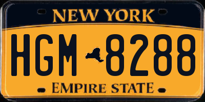 NY license plate HGM8288
