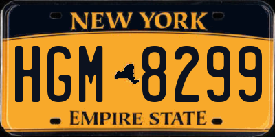 NY license plate HGM8299