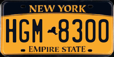 NY license plate HGM8300