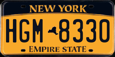 NY license plate HGM8330