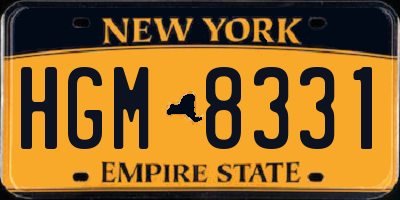 NY license plate HGM8331