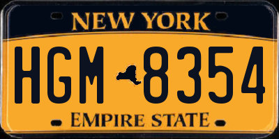 NY license plate HGM8354