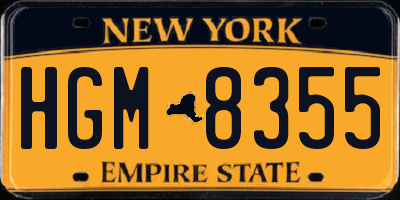 NY license plate HGM8355
