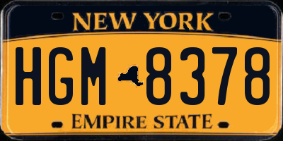 NY license plate HGM8378