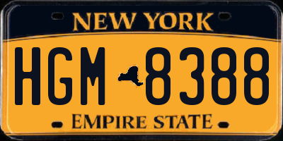 NY license plate HGM8388