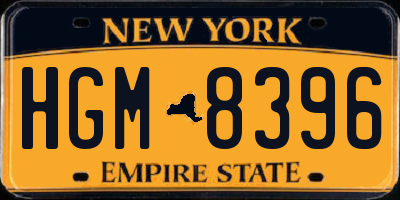 NY license plate HGM8396