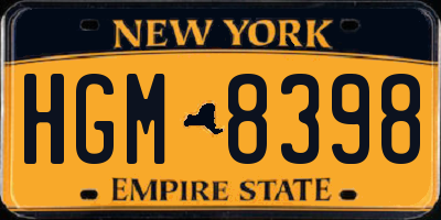 NY license plate HGM8398