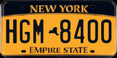 NY license plate HGM8400