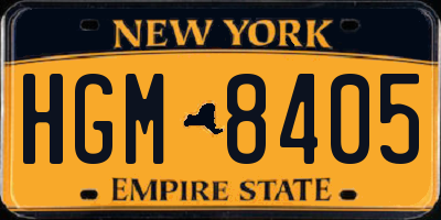 NY license plate HGM8405