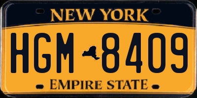 NY license plate HGM8409