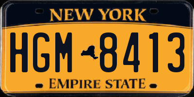 NY license plate HGM8413