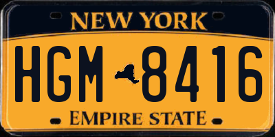 NY license plate HGM8416