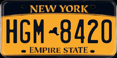 NY license plate HGM8420