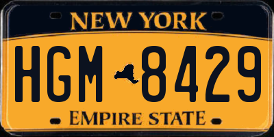 NY license plate HGM8429