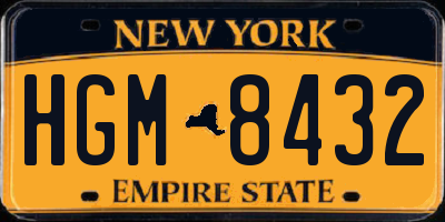 NY license plate HGM8432
