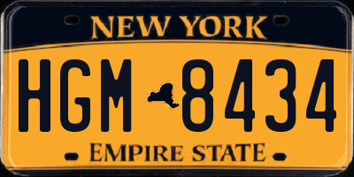 NY license plate HGM8434