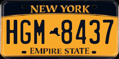 NY license plate HGM8437