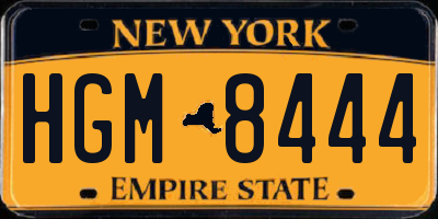 NY license plate HGM8444