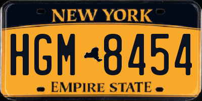 NY license plate HGM8454